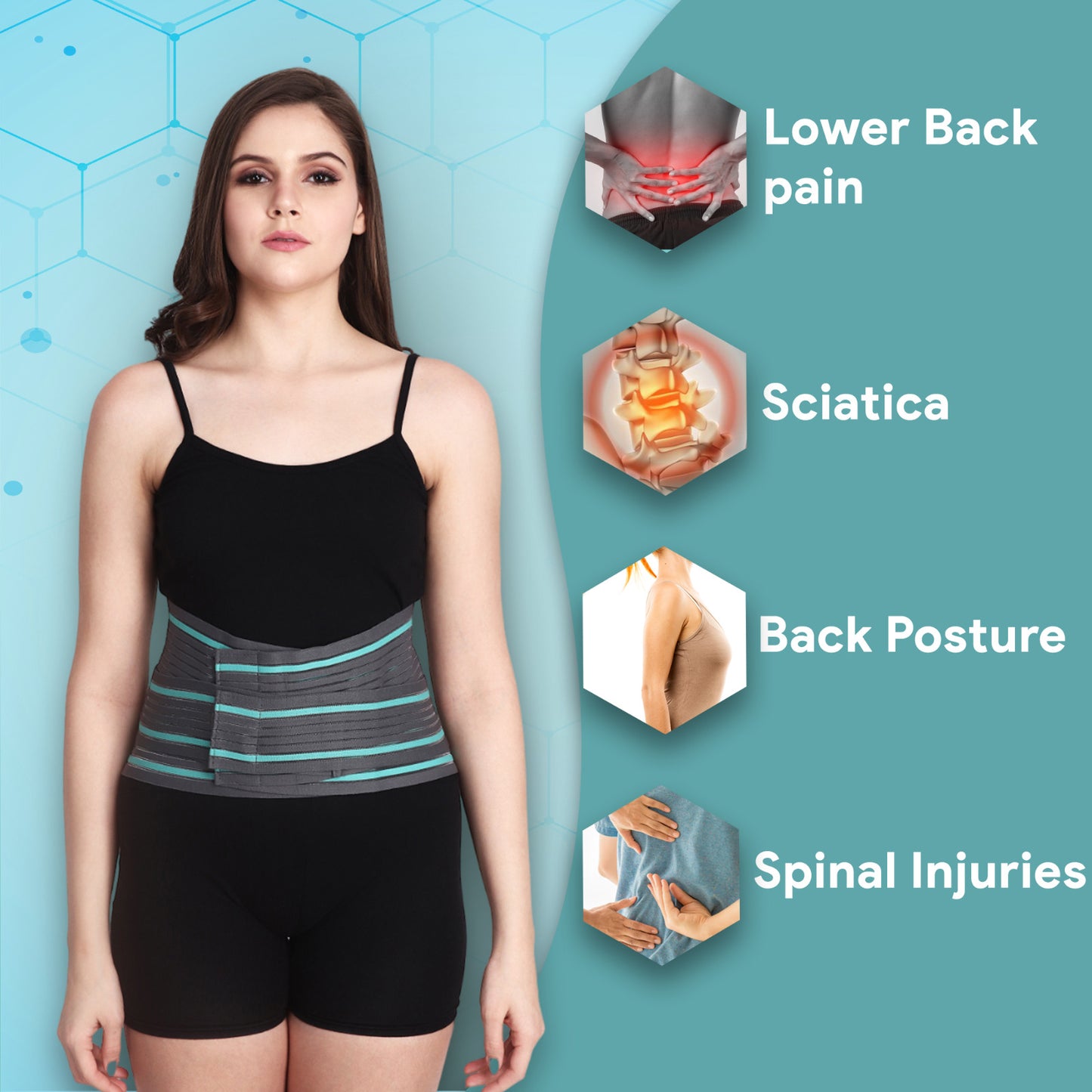 Remore® LS Support Belt – Lumbo Sacral Belt for Back Pain Relief | Adjustable Back Support for Men & Women