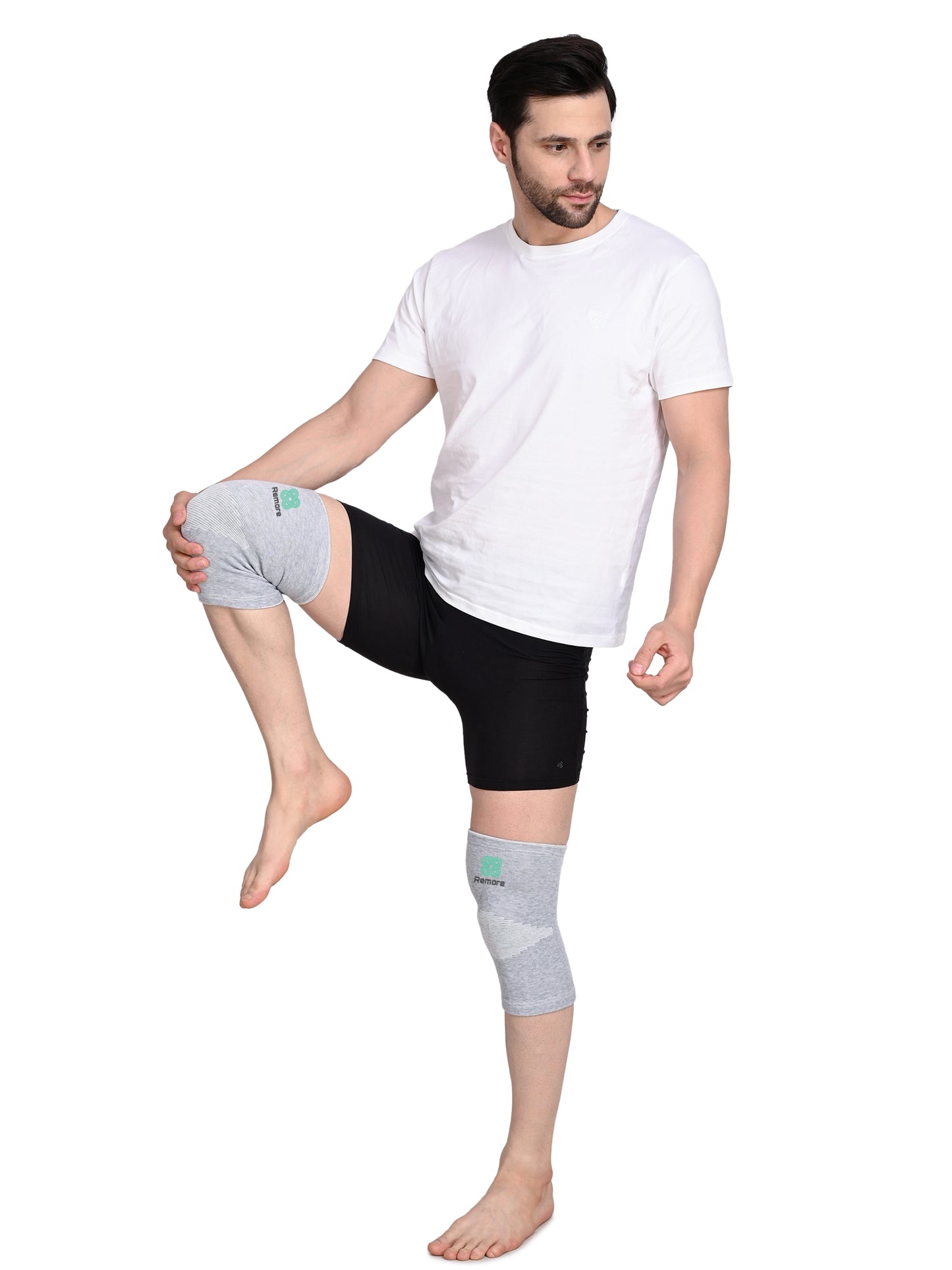 Remore® Bamboo Yarn Knee Brace for Men and Women - Knee Pain, Gym, Running, Basketball, Meniscus Tear, Sports, Joint Pain Relief, Injury Recovery (Pack Of 1 Pair)