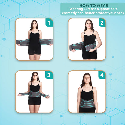 Remore® LS Support Belt for Back Back Support for Men and Women for Back Pain Relief, Lumbo Sacral Belt, Adjustable Straps